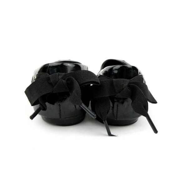 Coach Black Canvas & Patent Leather Ballet Flats Womens Size 6.5 - Picture 3 of 11